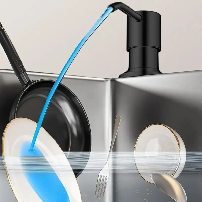 Under Sink Soap Dispenser Pump Kit with 40 inch Tube Built-in Sink Mounted for Dish Soap Detergent & Sanitizer No Refill Needed for Commercial & Home Kitchen