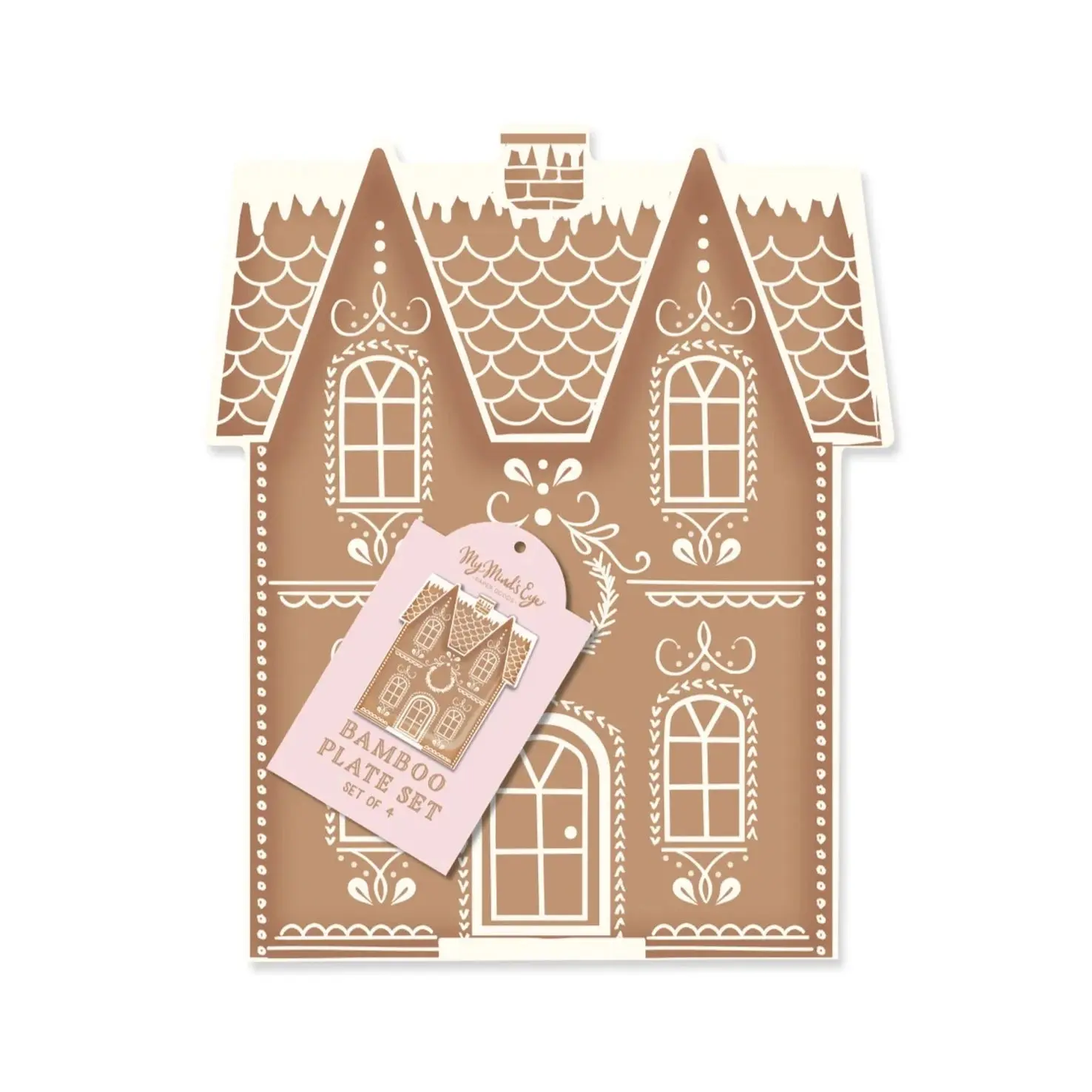 GINGERBREAD HOUSE BAMBOO PLATES