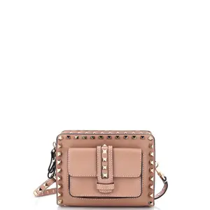 Pre-owned Valentino material Messenger Bags Garavani Rockstud Front Pocket Shoulder Bag Leather Mini by Rebag
