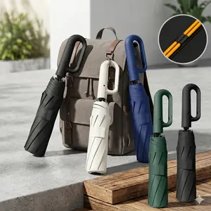 Automatic Folding Umbrella, Windproof Waterproof Travel Umbrella, Portable Compact Auto Open Close Rain Umbrella for Men & Women, Reinforced Wind Resistant Umbrella for Travel Outdoor Daily Use