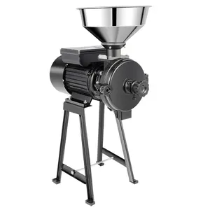 Electric Grain Mill Grinder,Spice Grinders,Commercial Corn Mill with Funnel, Thickness AdjustablePowderMachine,Heavy Duty Feed Flour Cereal Mill Wheat Grinders,Dry Grinder Coffee Frother Rice Cooker