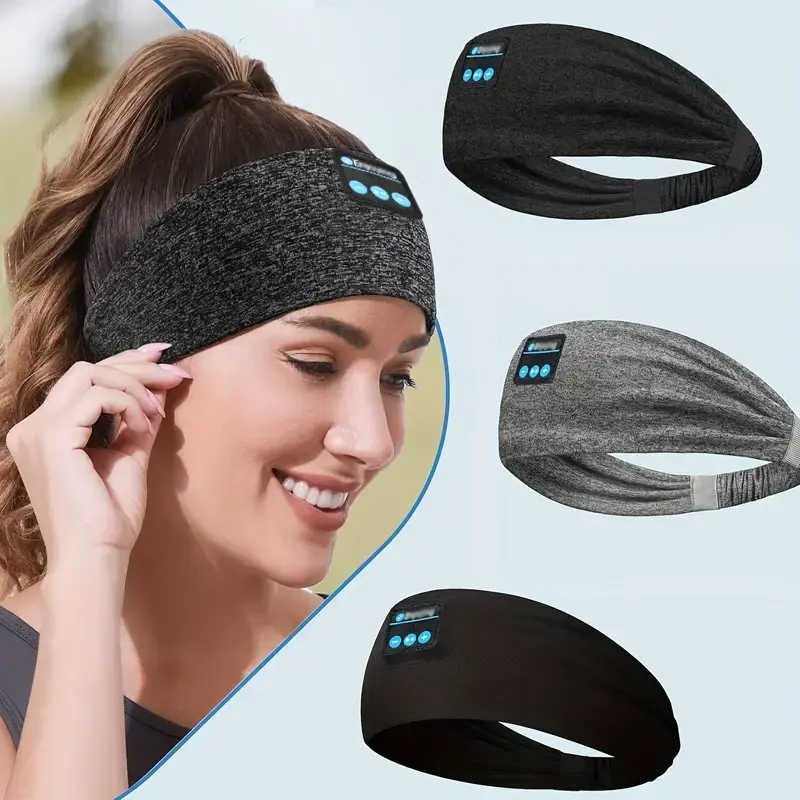 Bluetooth Wireless Music Headband – Rechargeable HD Stereo Ear-Free Headphones for Sports, Meditation, Travel & Sleep – Breathable Eye Mask, Detachable Cable, Comfortable Fit