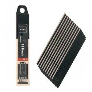 8mm Utility KnivSnap Off Replacement Blades,8mm Width 97mm long 0.6mm thick  10 Blades （110Segments） Ultra-Sharp Black Utility Knife SK5 Replacement Blades  Fits mostes