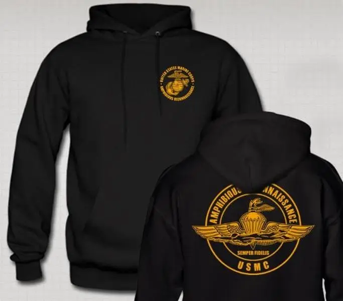 Military Amphibious Recon Hoodie, Tactical Reconnaissance Graphic Hoodie, Outdoor Adventure Pullover, Veteran Style Gift for Men & Women