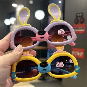 Men's Rabbit Ear Sunglasses - UV Protection Cartoon Bunny Ear Shades for Party, Photo Shooting