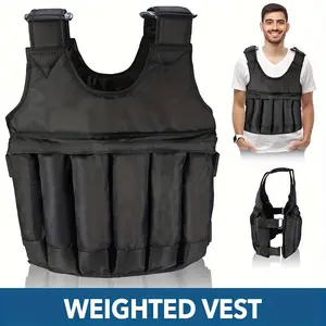 Weighted Vest, Max Loading 110lbs, Adjustable Weight Vest, Fitness Exercise Vest Strength Training Vests Boxing Jacket Workout Equipment for Men Women Sport Running Jogging Workout (with 12 Empty Sandbags, Without Steel Plate Or Sand)