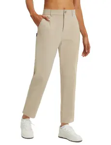 baleaf Women's 25.5" Golf Pants Straight Leg Stretch Work Travel Pant with Pockets Dressy Business Casual Slacks UPF 50+ Work Commute Home Lounge Interview School