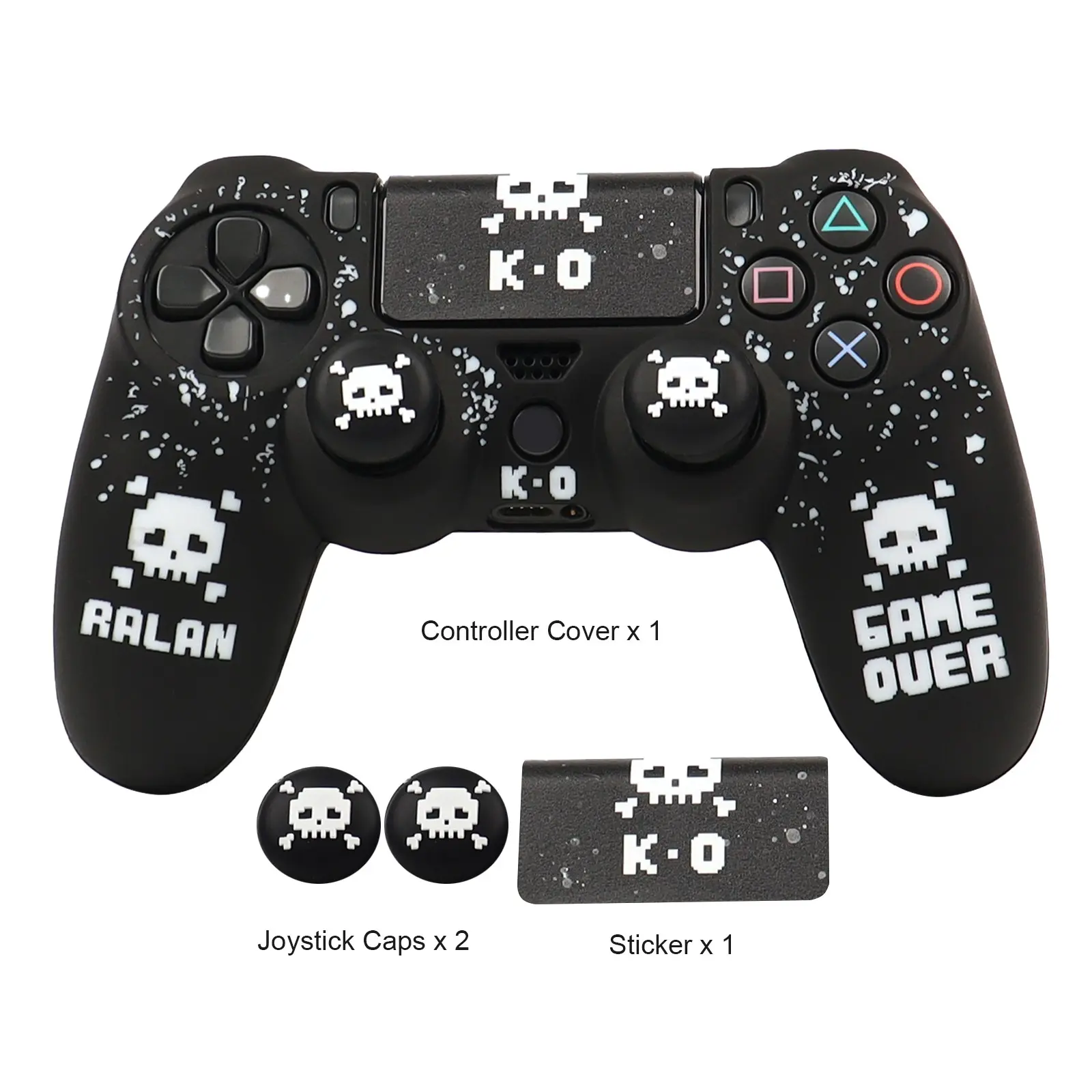 For PS4 Controller Cover Laser Engraving Anti-Collision Full Protection Cover for PS4 Slim Pro Playstation Accessories Games Controller Accessories Console Controller Accessories Gaming Accessories