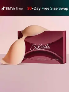 Cékacile Ultra-Thin Invisible Bra - Breathable Lightweight Sticky Bra, Seamless No Show Push Up, Ideal for Strapless & Backless Wedding Dress Tops