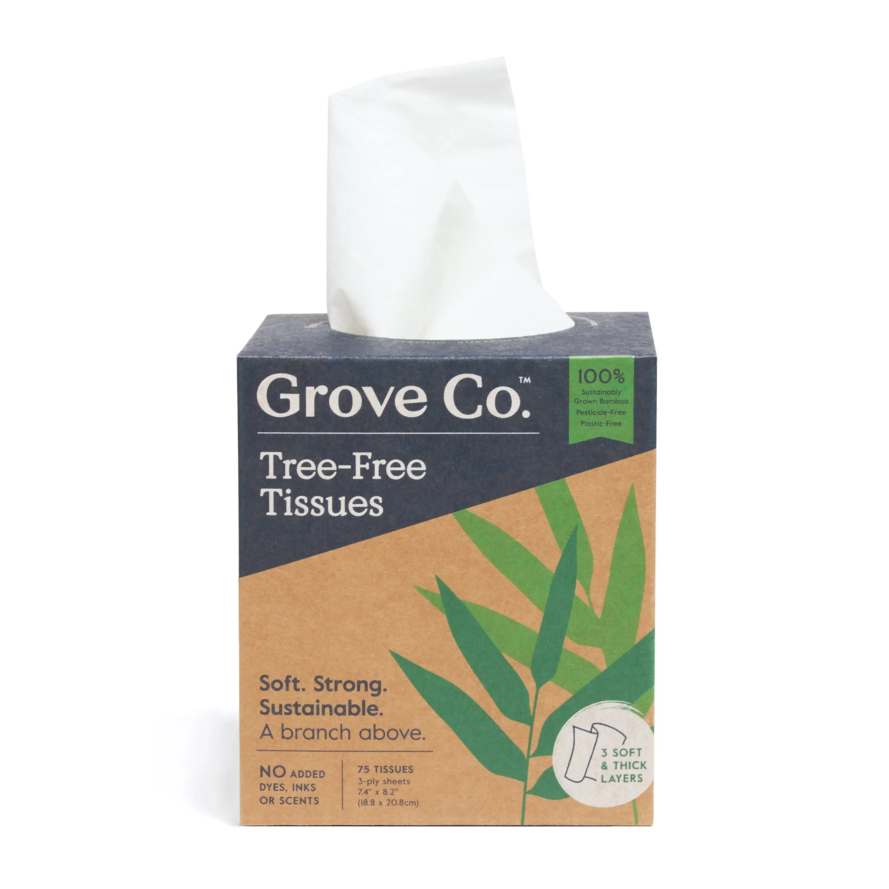 3-Ply Bamboo Facial Tissues (75 sheets per box)