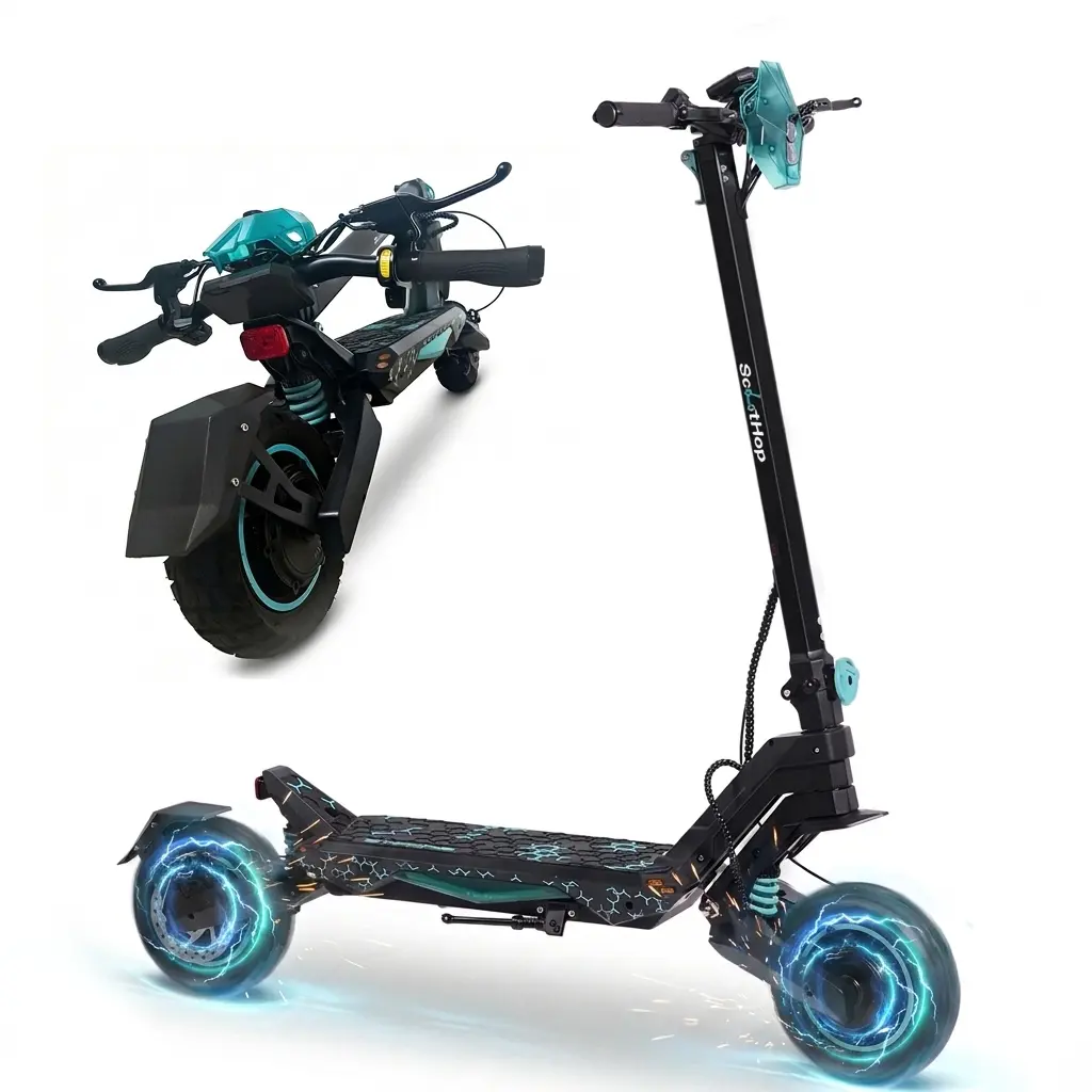 ScootHop Adult Dual Motor Electric Scooter - 2000W Brushless Motors, 48V20Ah Batteries, 10" Off-Road Tires, 28/35MPH Speed, 35 mi Range, Foldable Commuter E-Scooter for Hiking/Light Outdoor, LED Display, Dual Braking System, Dual Motor