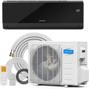 [Professional Installation Required][Ships in 2 Boxes] ROVSUN 12,000 BTU Mini Split Air Conditioner & Heater, 21 SEER2 115V Energy Saving Inverter Ductless Wall AC Unit with Pre-Charged Condenser, Heat Pump & Installation Kit, Black