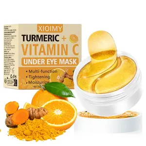 60pcs Turmeric, Vitamin C, Hyaluronic Acid & Retinol Eye Mask Under Eye Balm, Intense Moisture, Deep Nourishment, Smooths Skin Texture, Anti-Dryness & Dark Circles Treatment, Moisturizing, Hydrating