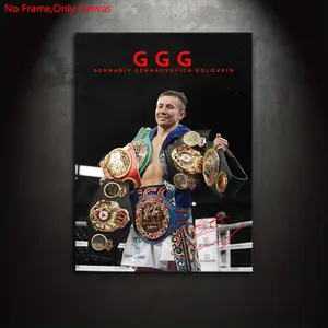 1 piece frameless canvas painting print poster, classic realistic art, boxing champion Gennady Golovkin, perfect gift for sports culture lovers, ideal gift for bedroom, living room, kitchen, dormitory corridor, mural, wall decoration, Unframed Wall Art