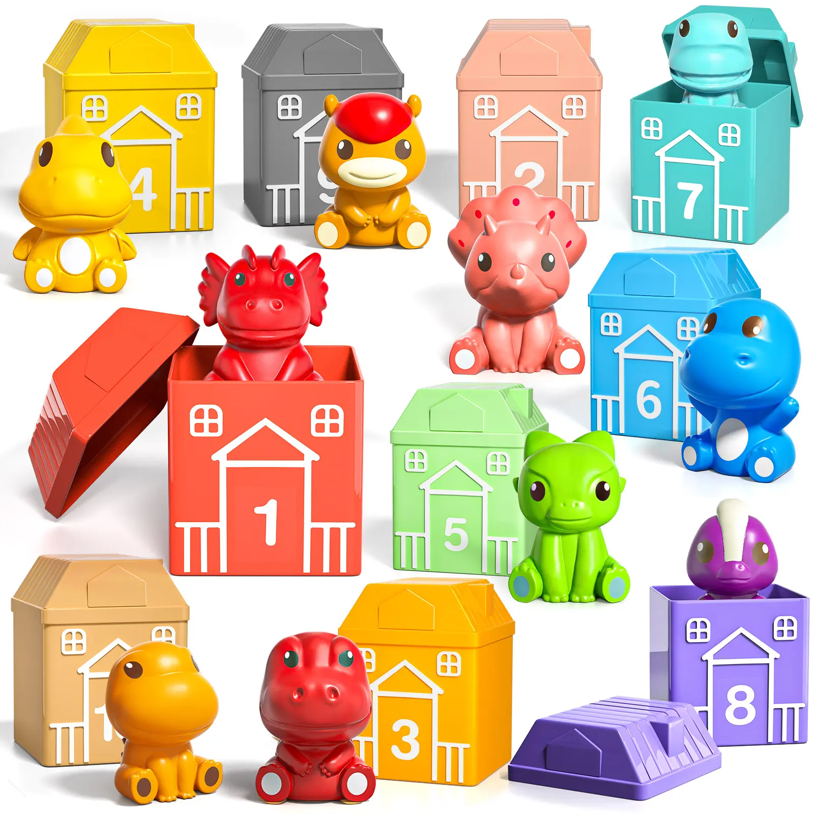 20 PCS Dinosaurs/Animals & Numbers Toys as educational  for  Birthday Christmas Gift
