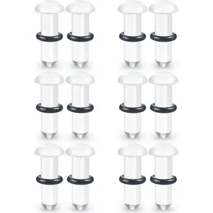 14G-00G  Gauges for Ear Single Flare Plugs With Rubber Rings  Smooth  Gauges for Daily Wear Earring Expander Stretching Kit   for Women Men