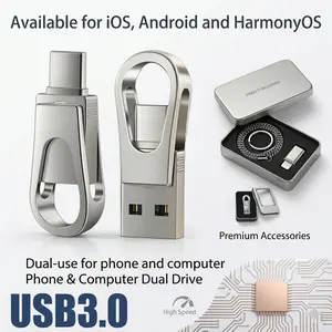 2026 Upgraded 3 in 1 USB Drive Ultra Large Capacity Type C Flash Drive High Speed OTG Memory Backup Stick for iPhone Android Phone Computer Student Tech Essentials