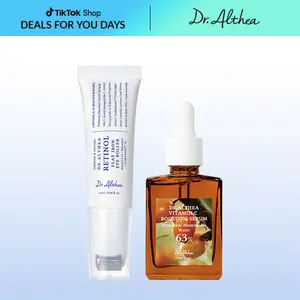 [Dr.Althea Official] Glow Reset Duo - Retinol Eye Roller & Vitamin C Boosting Serum, Brightening & Firming Care, Wrinkle Smoothing, Radiance Boost, For All Skin Types, Vegan, Korean Skincare
