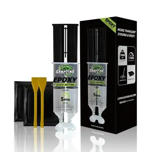 Hardware supplies 2 Part Epoxy Glue - Dries Clear, 5 Minute Epoxy with 2 Mixing Kits, 3988 PSI High Strength Adhesive for Metal, Plastic - 0.85 Ounce Syringe (Pack of 1)