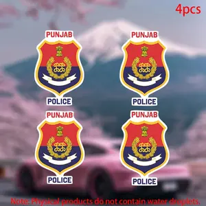 4pcs-Punjab Police Sticker-car stickers for doors, windows, laptops, luggage, furniture and bumpers-durable adhesive vinyl material-Sticker For Cars