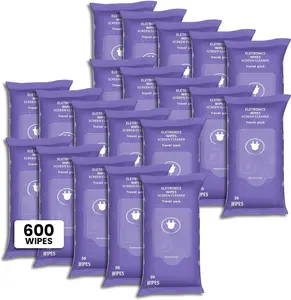 Screen Cleaner Wipes:  Wipes for Screens - Computer Screen Wipes for Lens, Phone, Tv Screen and  Cleaning - Tech Wipes & Microfiber Cloth (Soft Wipes, 600 Count)