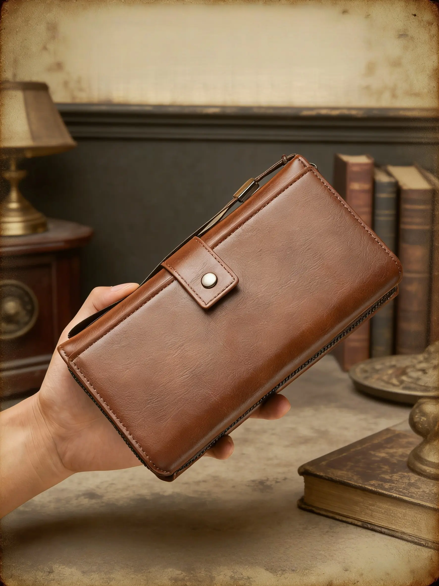 High-Quality Men's Business Handbag Wallet Clutch, Ultra-Large Capacity, 28 Card Slots, Holds Thousands Yuan, Phone, Invoices, Multi-Layered, Daily Use, Gift Choice, Men Gifts