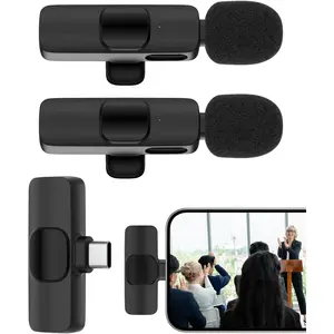 Wireless Lavalier Microphone Usb C, Lapel Bluetooth Mic for Apple iPhone 15 Pro Max/ Plus, Lavalier Microfono Inalambrico Para Android Phone Collar Clip On Mic Mini Lav for Vedio Youtube iPhone 16