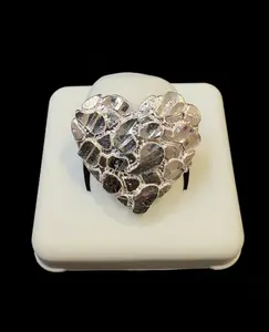 Heart Nugget Ring Silver