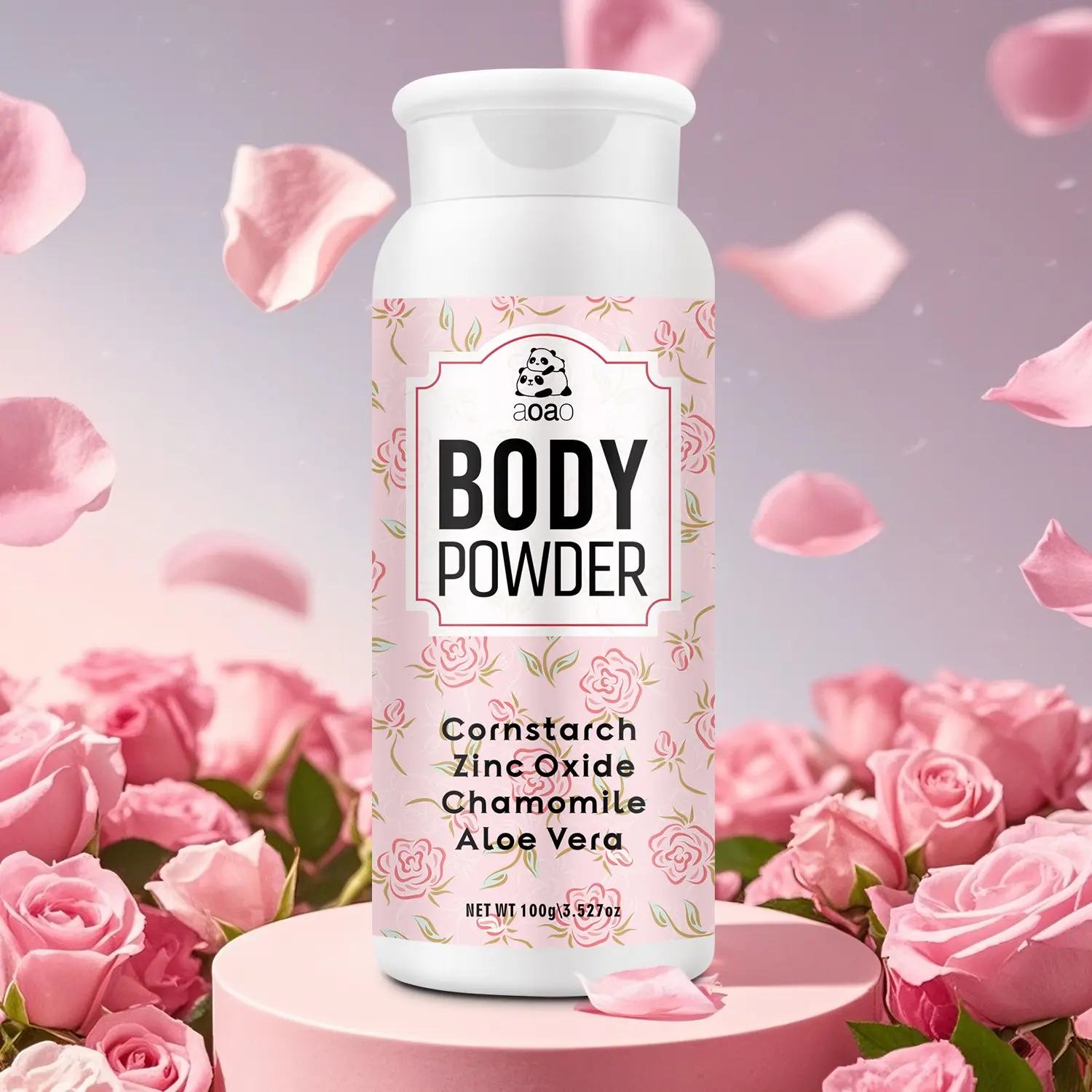 Rose Deodorant Powder, Long-Lasting Fresh Rose Scent, Keeps Skin Dry and Smooth, Sweat-Absorbing Bath Powder, Corn Starch Powder For Body, Body Care, Scented, Dusting Powder Body, Fragrance Dusting Powders, 100g