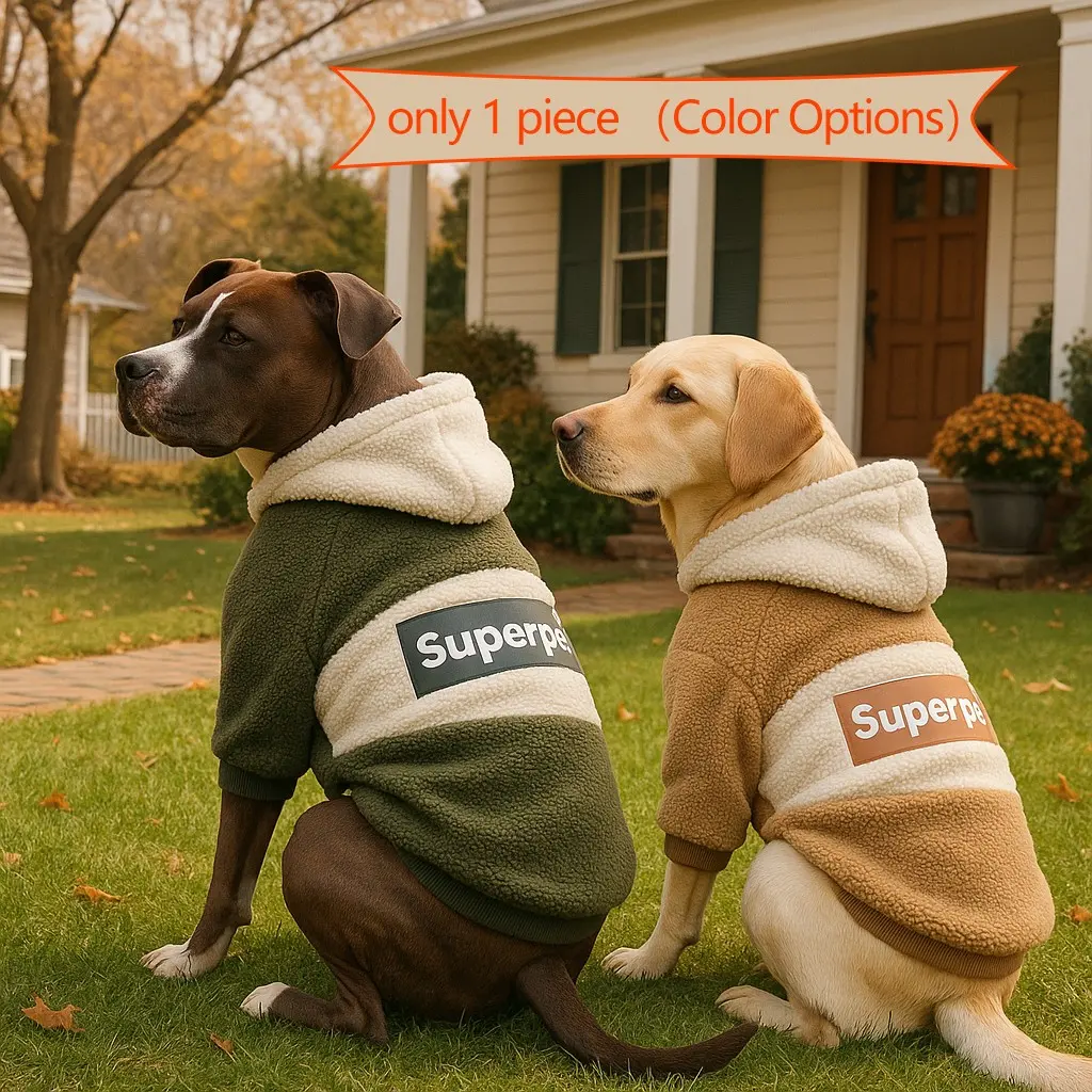 1PC Adorable Pet Hoodie Coat Soft and Cozy Knitwear for Middle Large Dogs, Thickened Warm Puppy Winter Apparel Outfits for French Bulldog labrador Rottweiler