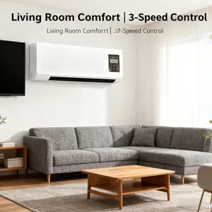 All-Season Compact Wall Mount Fan, Quiet Low Noise Heating Cooling Wall Fan, Space Saving Indoor Airflow Wall Fan, Versatile Year-Round Comfort Fan for Bedroom, Living Room, Home and Household Daily Use