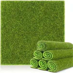 2pcs artificial grass is used for handicrafts-bright green synthetic lawn mats are used for outdoor and indoor use, durable and weather-resistant, and craft grass decoration.
