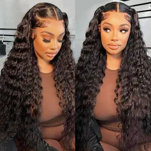 【HOT】FORGIRL FOREVER 13x6 Water Wave Lace Frontal Wig 180% Density Straight Human Hair Lace Front Wig Pre plucked Deep Curly Wave Wig For Women #SummerVibes