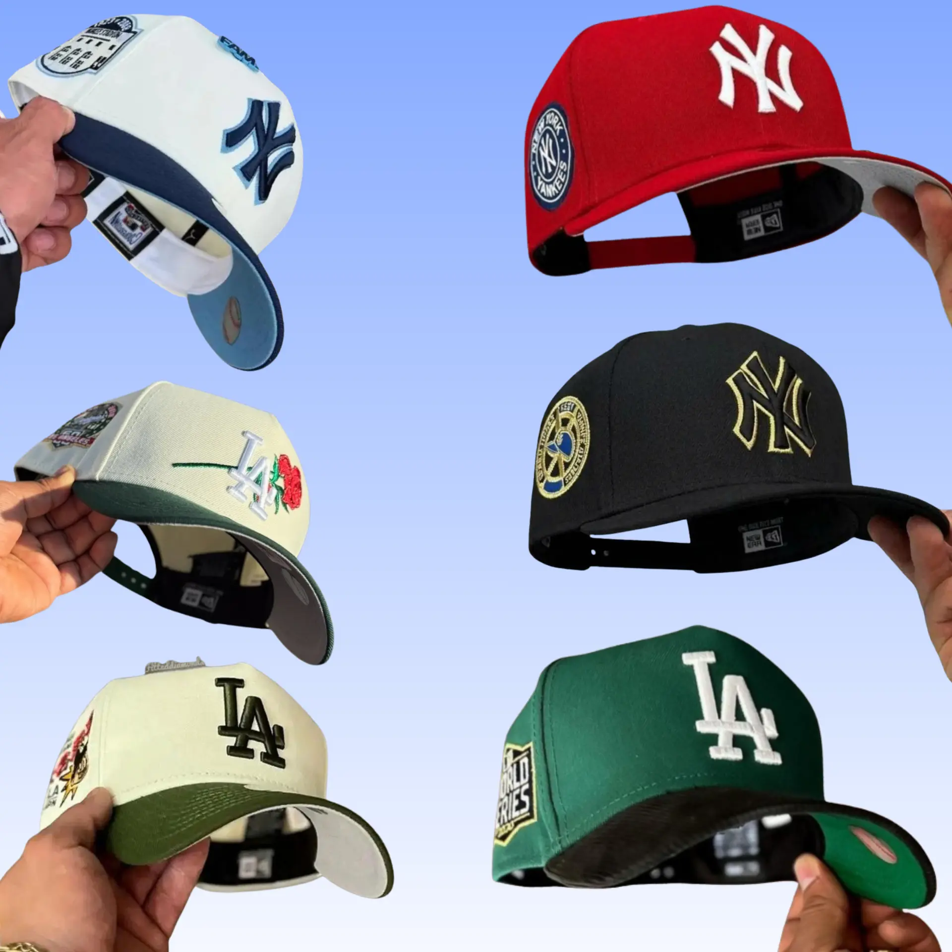 MLB New Era Los Angeles Dodgers New York Yankees Snapback Baseball Cap – 9FORTY Adjustable 59FIFTY Fitted Hat, Curved Brim Design, Gorras de Béisbol para Hombre y Mujer, Streetwear Sombreros Unisex, Premium Baseball Style, Collector Edition,