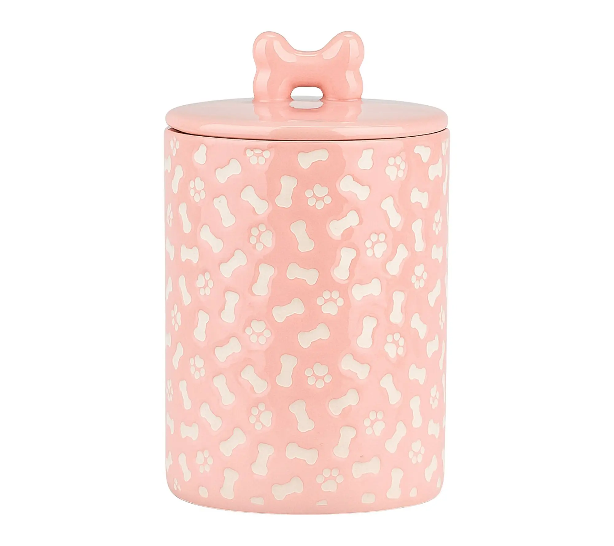 10 Strawberry Street Paw & Bone Wax Resist Ceramic Treat Jar