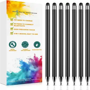 Stylus (7 Pcs), 2-in-1 Stylus Pen for  Screen,  and Sensitivity, Suitable for iPad///Android Smartphone and Tablets, Compatible with   Screen -Black