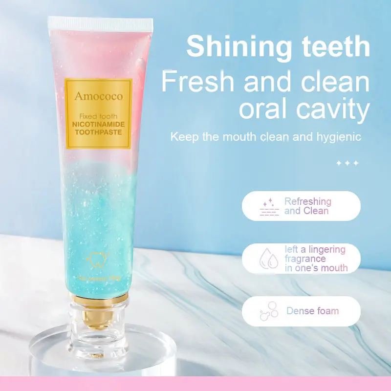 Niacinamide Whitening Toothpaste | Refreshing Mint Shimmer Quicksand Toothpaste for Fresh Breath