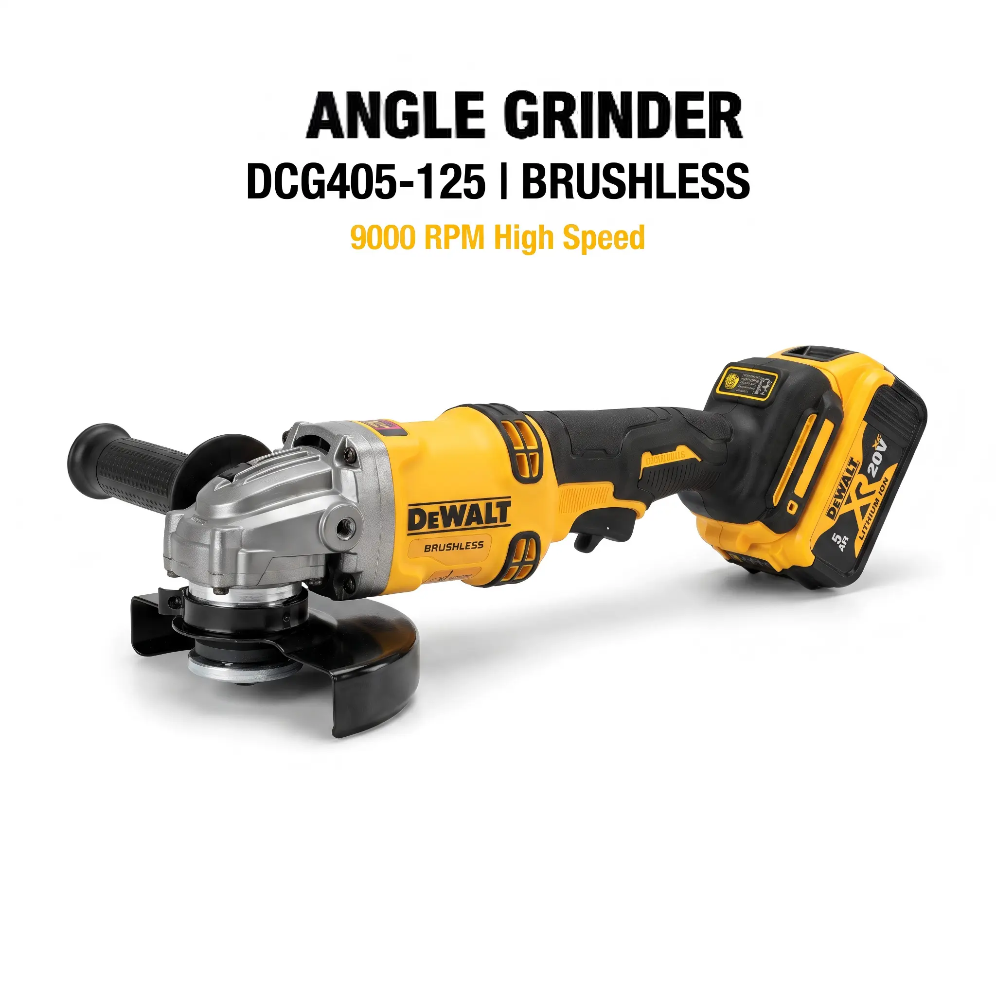 DeWalt DCG405-125 brushless Angle Grinder job site 4-mode drive control