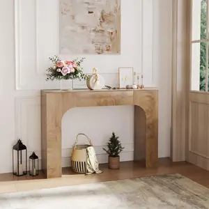 Garvee 47-Inch Long Console Table, Wooden Rectangular Sofa Table Behind the Couch, Industrial Entry Table Foyer Hallway Table,  Farmhouse Entryway Tables for Bedroom, Living Room, Oak Color