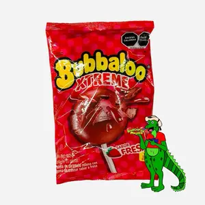 Bubbaloo Xtreme Strawberry Lollipop with Gum Inside 20 lollipops