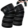 MaxOut360 Knee Wraps for Weight Lifting - 78in Adjustable Hook & Loop, Durable Cotton-Elastic Blend, Compression Support, Designed by Athletes, for Gym Enthusiasts, Maximize Performance, Reduce Knee Joint Strain, Black, One Size