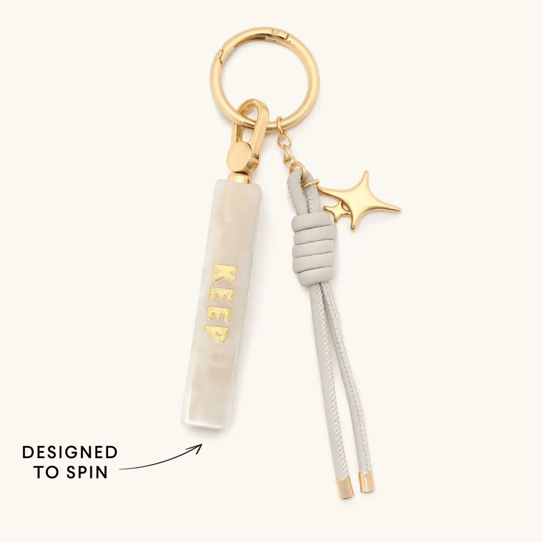 Little Words Project - Affirmation Spinner Bag Charm | Gold Plated, Fidget Charm | Mindfulness Bag Charm