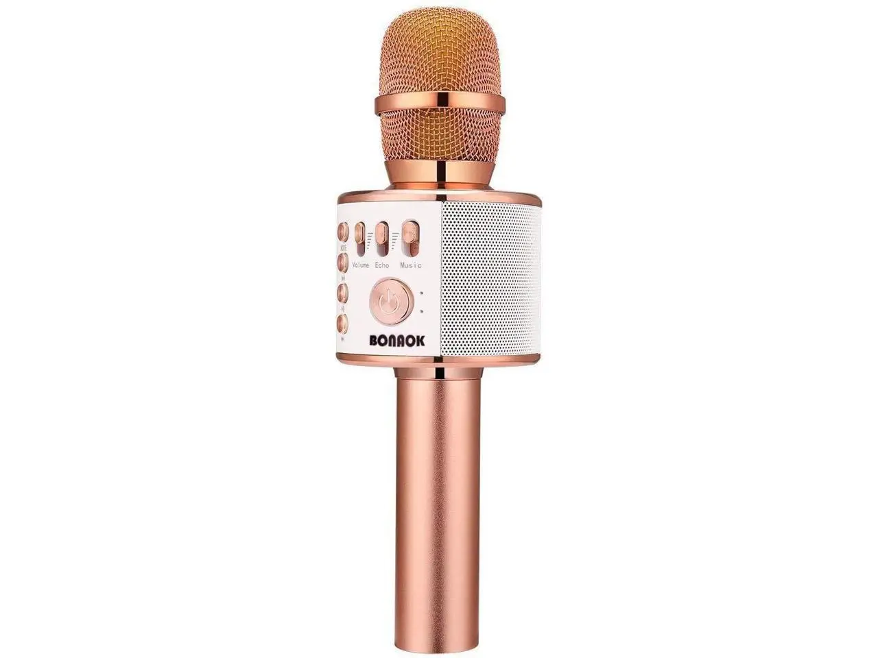 BONAOK  Wireless Bluetooth Karaoke Microphone,3-in-1 Portable Handheld Karaoke Mic Speaker Machine Home Party Birthday for All Smartphones PC(Q37 Rose Gold)