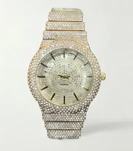 R--A fashionable watch made of natural gemstones and alloys, with adjustable features.