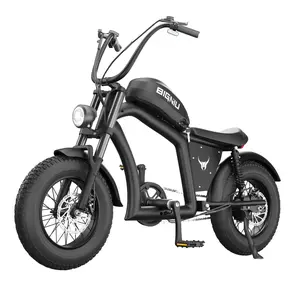 【BIGNIU BG-X MINI】Max 28+mph |500W peak | 48V 13Ah| 4.0x16 Fat Tires | Chopper Design ,Electric Road Bike for Adults and Teens