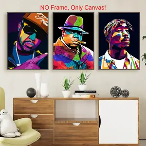 Rapper Pattern Canvas Poster without Frame, 3 Counts/set Unframed Canvas Painting, Wall Art Decor for Home Living Room Bedroom Office, Unframed Art Print