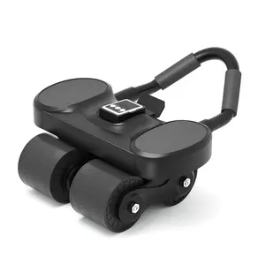 New Ab Roller Wheel with Knee Mat &Timer, Automatic Rebound Abdominal Wheel, Ab Abdominal Exercise Roller with Elbow Support, Abs Workout Equipment Ab Exercise Roller for Women Men four-wheel