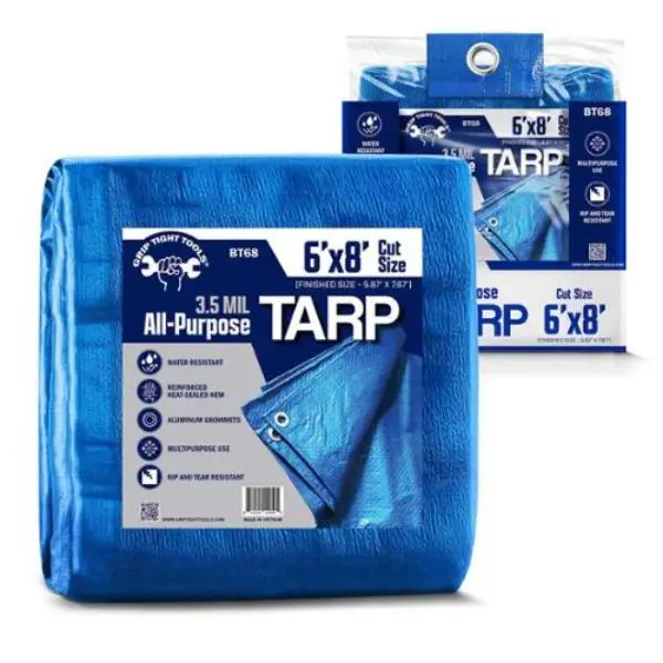 Grip Tight Tools BT68 6 x 8 ft. Medium Weight Blue Tarp