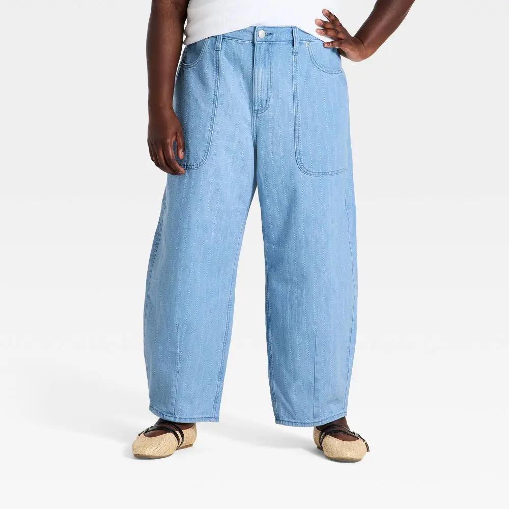 Women's High-Rise Easy Barrel Leg Jeans - Universal Thread Blue 18