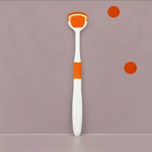 Silicone Tongue Scraper, Portable Tongue Cleaner Brush, Effective Tongue Coating Removal Tool, Oral Care Tool for Adults, Oral Hygiene Essentials